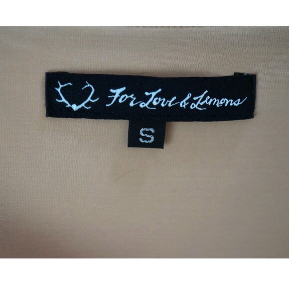 For Love & Lemons - Balmy Nights High Waist Skirt in Mesh Nude & White / Size S - Picture 4 of 5